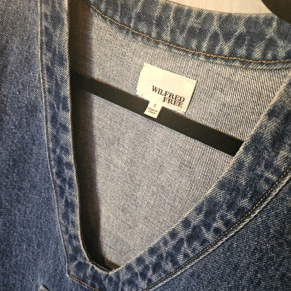 Wilfred Free Cropped Pullover Denim Shacket (NWOT) - Picture 3 of 6